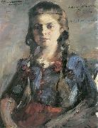 Lovis Corinth Wilhelmine mit Zopfen oil